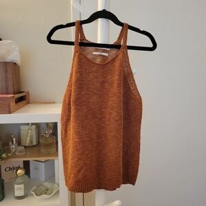 Mango Linen Brown Knit Tank Top